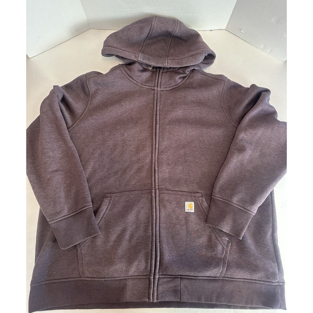 Carhartt Sweat Jacket Relaxed Fit Full Zip Hooded BlackBerry Size 2XL 20W-22W